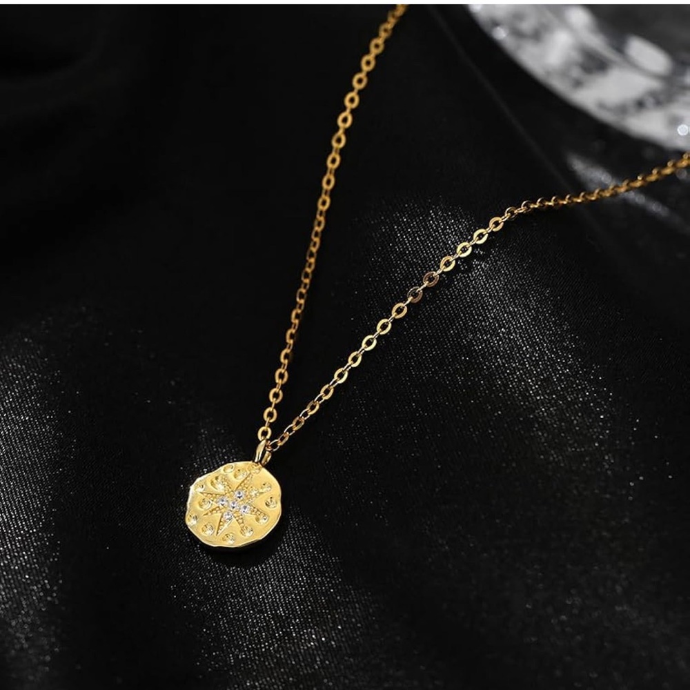 Gold Northern Star B initial Pendant Necklace - Women's Jewelry